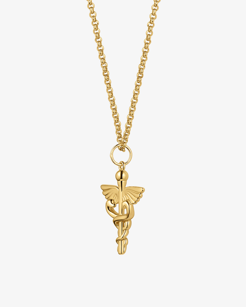 Modern Caduceus Pendant Charm